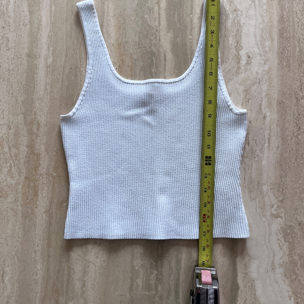 Quince White Ribbed Square-Neck Tank Top - Picture 5 of 8